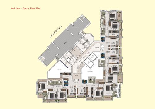  blossom-6a Blossom Bldg No 6 Wing A Cluster Plan for 2nd Floor