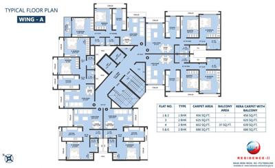  residence-ii-building-no-4-a Building No4 A Cluster Plan for typical Floor
