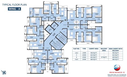  residence-ii-building-no-4-a Building No4 A Cluster Plan for typical Floor