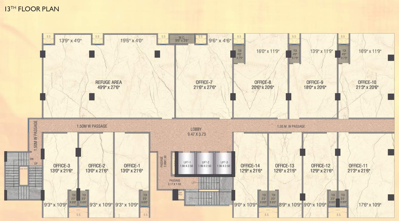  corporate annexe Corporate Annexe Cluster Plan for 13th Floor