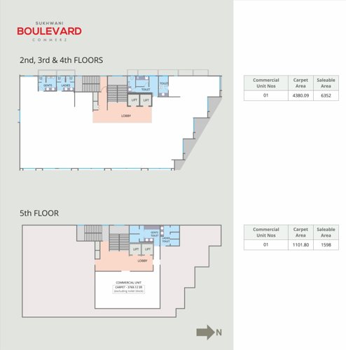  boulevard-commerz Sukhwani Boulevard Commerz Cluster Plan from 2nd to 5th Floor