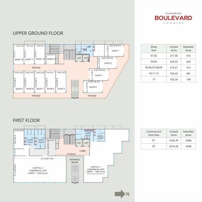  boulevard-commerz Sukhwani Boulevard Commerz Cluster Plan from ground to 1st Floor