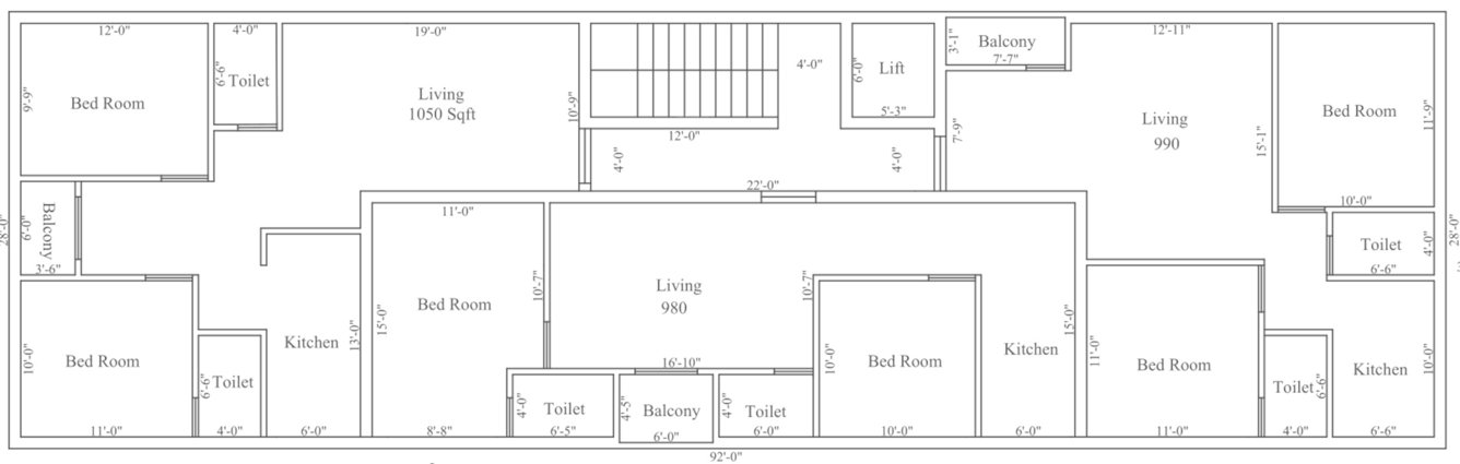 lucky homes Lucky Homes Cluster Plan From 2nd To 3rd Floor