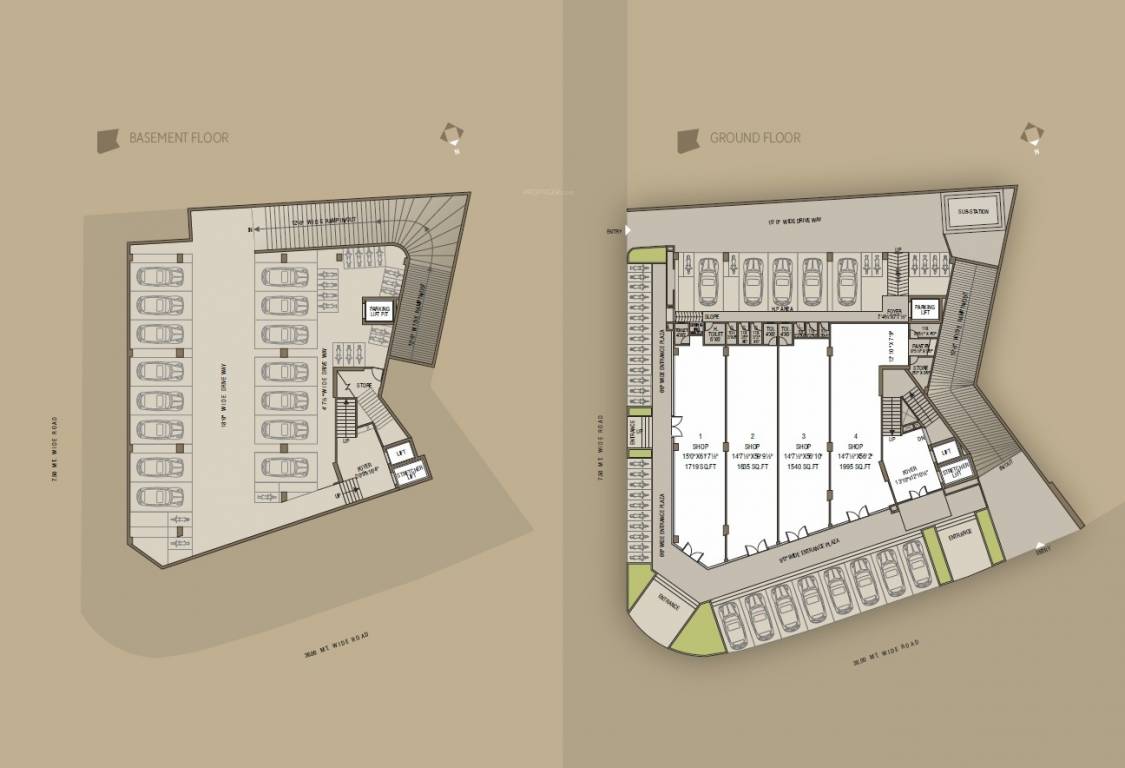  square Serenity Square Cluster Plan for Basement To ground Floor