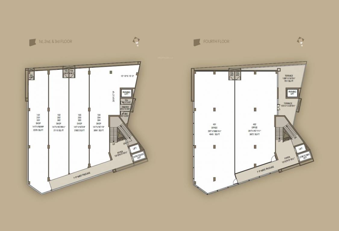  square Serenity Square Cluster Plan from 1st to 4th Floor