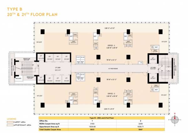  i Parinee i Type B Cluster Plan For 20th And 21st Floor