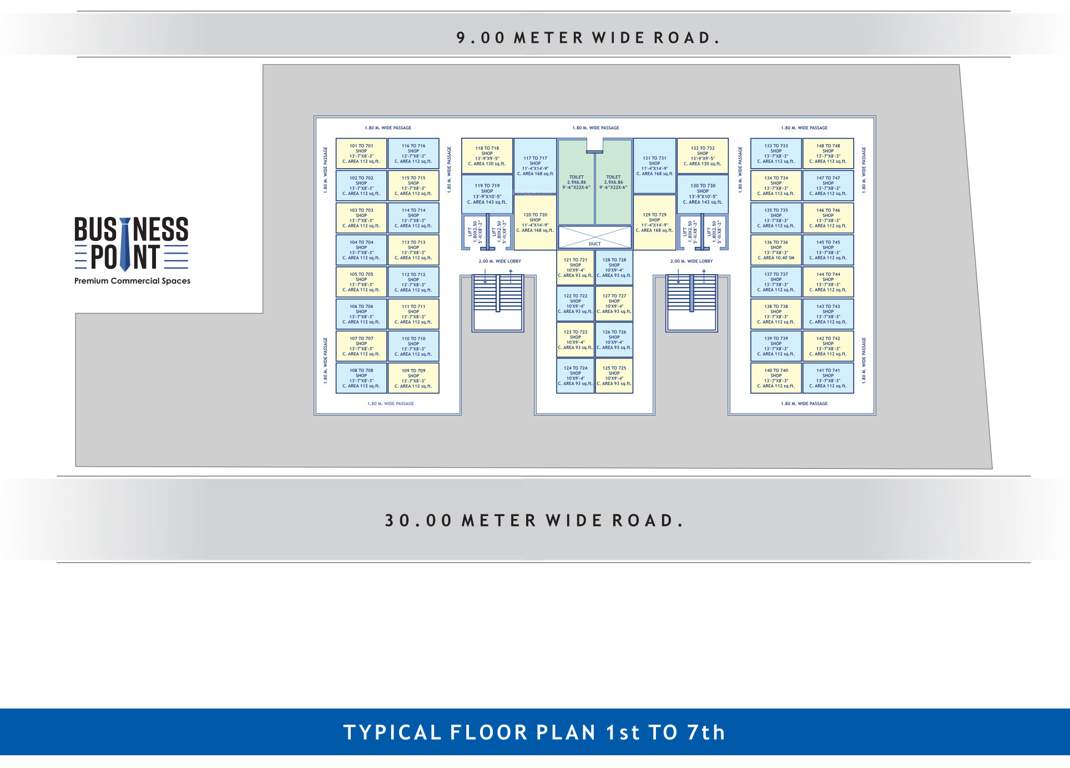  business point Business Point Cluster Plan from 1st to 7th Floor