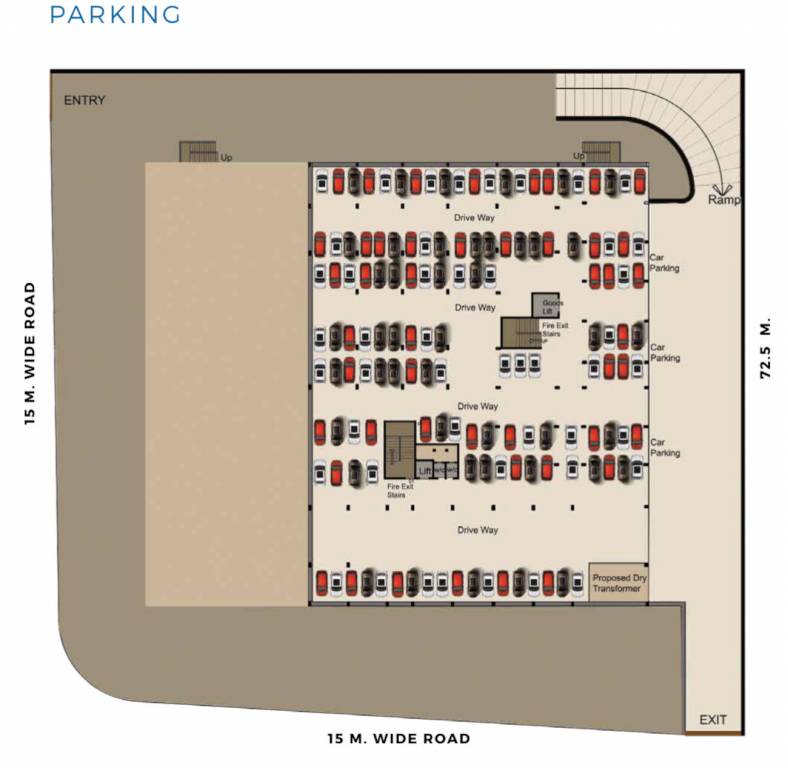  krishna business centre Krishna Business Centre Parking Cluster Plan