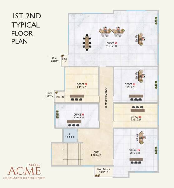 acme Acme Cluster Plan from 1st to 2nd Floor