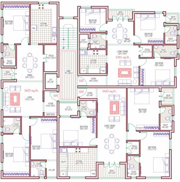  akshayam Akshayam Cluster Plan For Typical Floor Plan