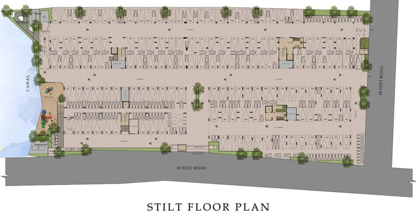 united city Block A, Block B, Block C Stilt Cluster Plan