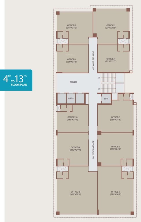  colonnade Colonnade Cluster Plan from 4th to 13th Floor