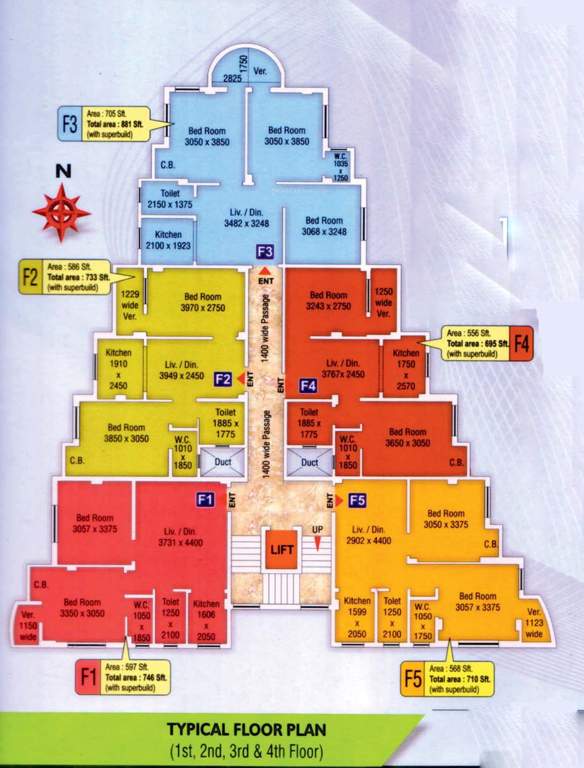  ushajit apartment Ushajit Apartment Cluster Plan from 1st to 4th Floor