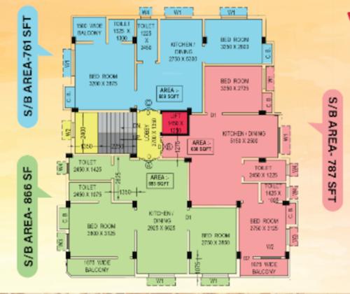  ganpati-apartment Ganpati Apartment Cluster Plan from 1st to 4th Floor