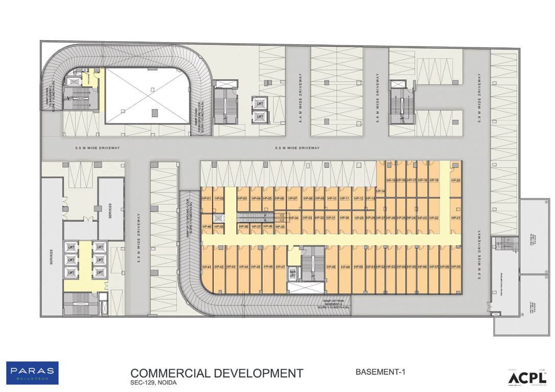  paras avenue Block 1,2 & 3 Basement 1 Floor Cluster Plan