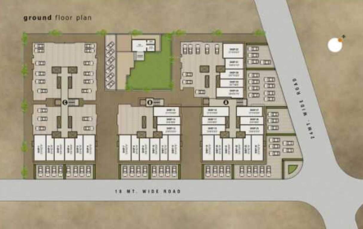  jashkamal sanvi residency Block A, B And C Cluster Plan for ground Floor