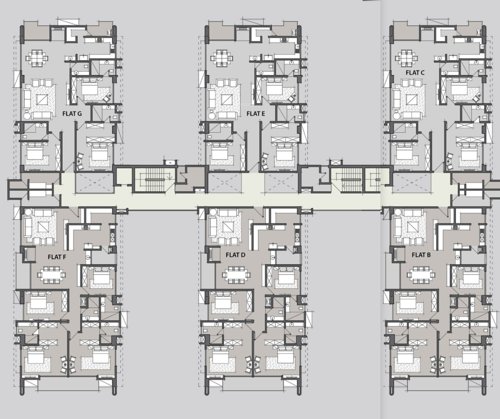  white-nest Block 1 Cluster Plan from 1st to 7th Floor