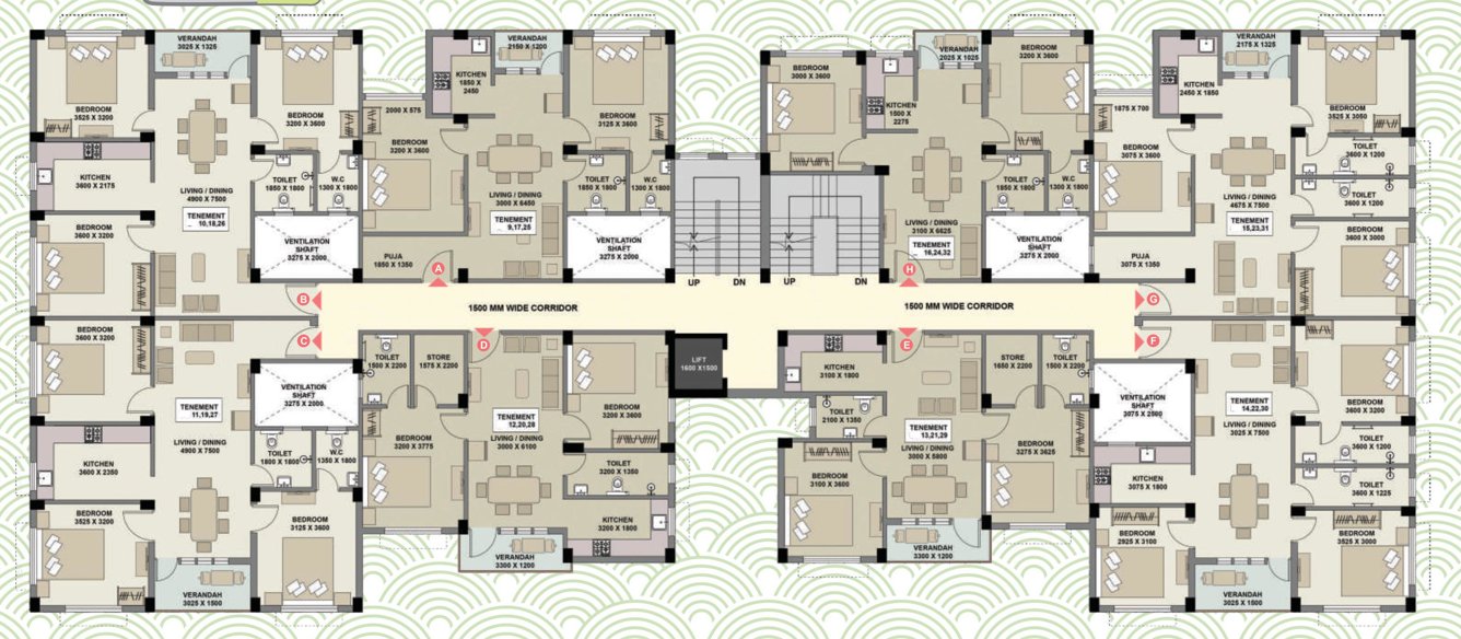  gokul dham Lily Cluster Plan From Ground To 4th Floor