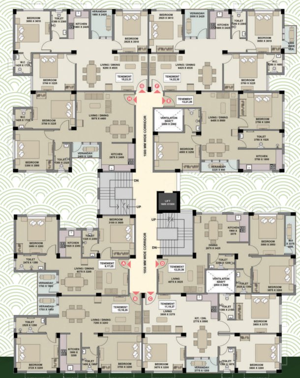  gokul dham Lotus Cluster Plan From Ground To 4th Floor