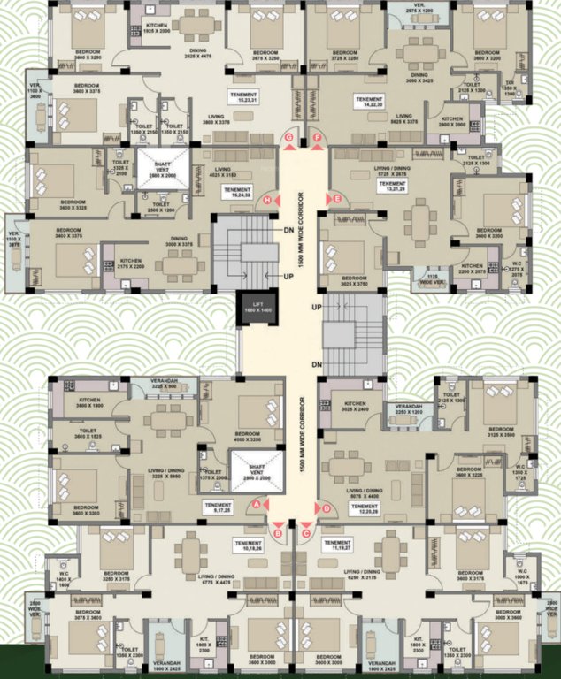 gokul dham Orchid Cluster Plan From Ground To 4th Floor