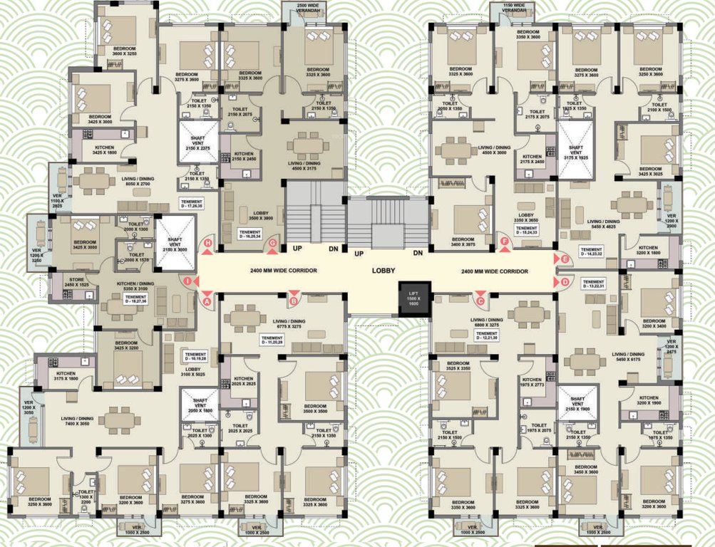  gokul dham Sunflower Cluster Plan From Ground To 4th Floor
