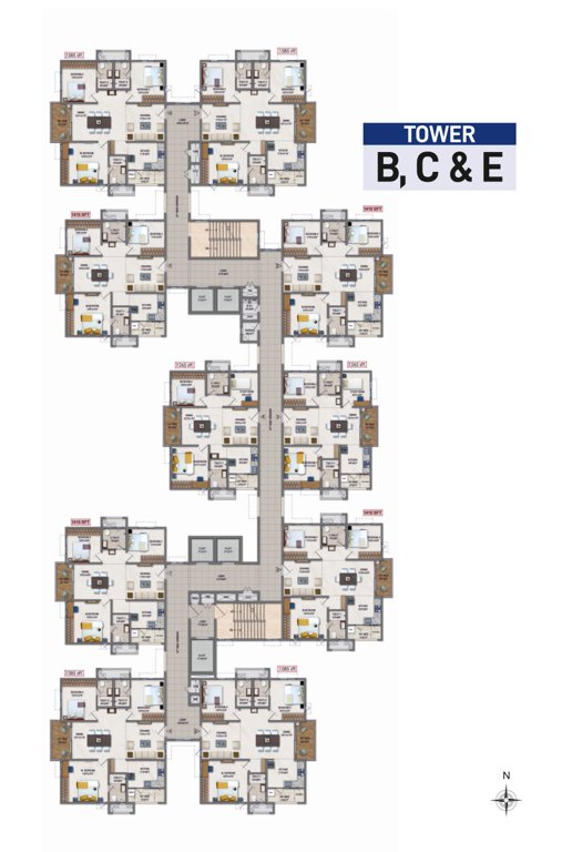  one orion Block B, C & E Typical Cluster Plan