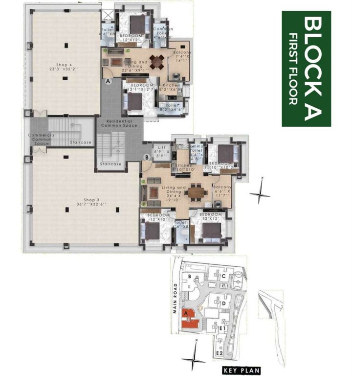  madhuban A 1st Floor Cluster Plan