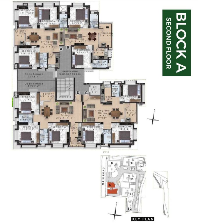  madhuban A 2nd Floor Cluster Plan