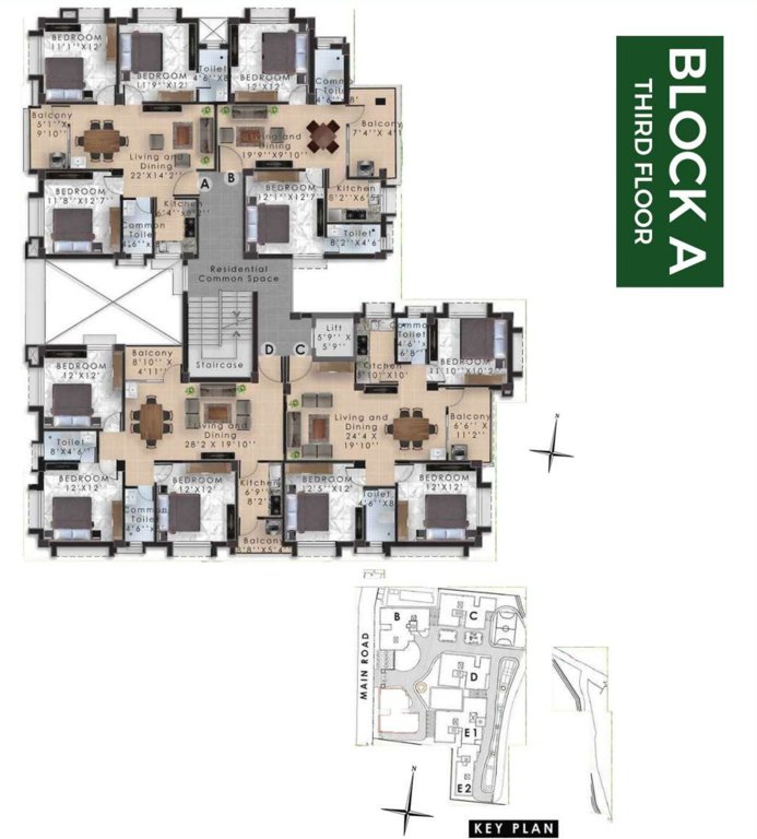  madhuban A 3rd Floor Cluster Plan