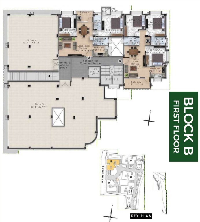  madhuban B 1st Floor Cluster Plan