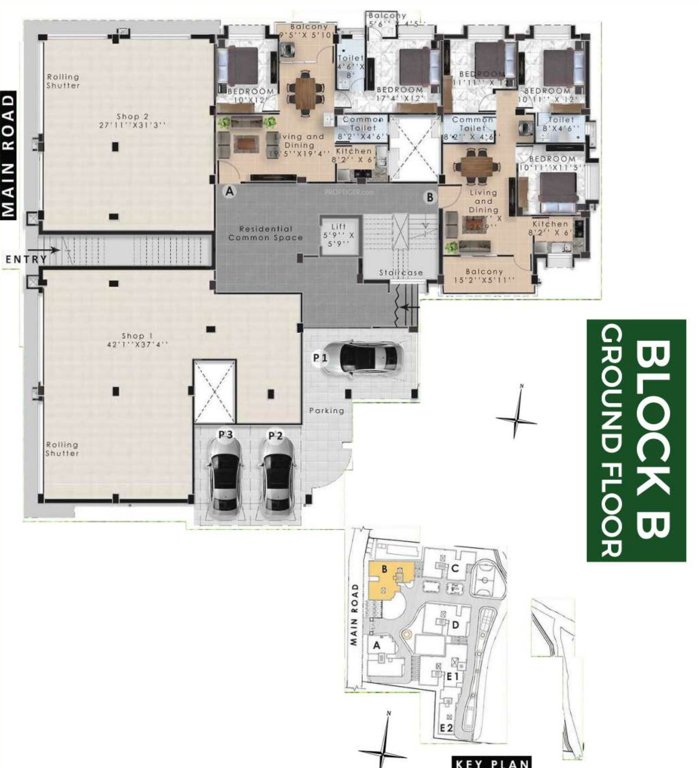  madhuban B Ground Cluster Plan