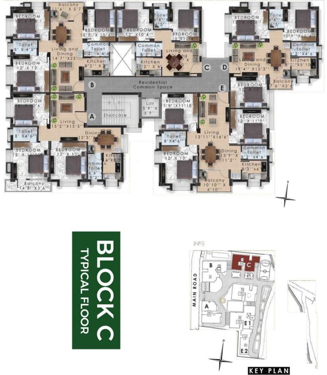  madhuban C Typical Cluster Plan