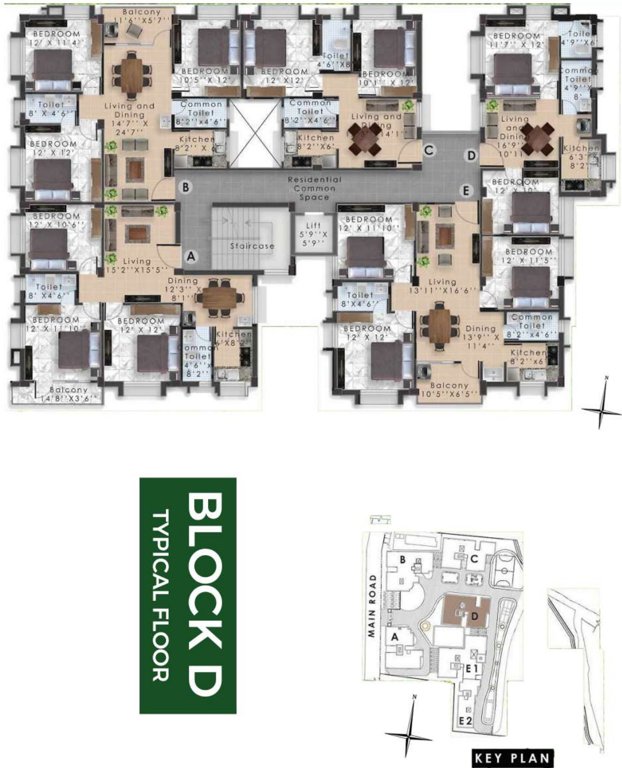  madhuban D Typical Cluster Plan