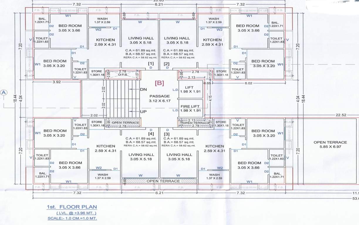  luxuria B 1st Floor Cluster Plan