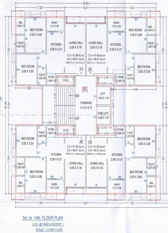  luxuria B Cluster Plan From 3rd To 14th Floor