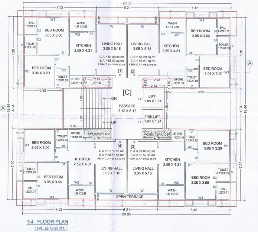  luxuria C 1st Floor Cluster Plan