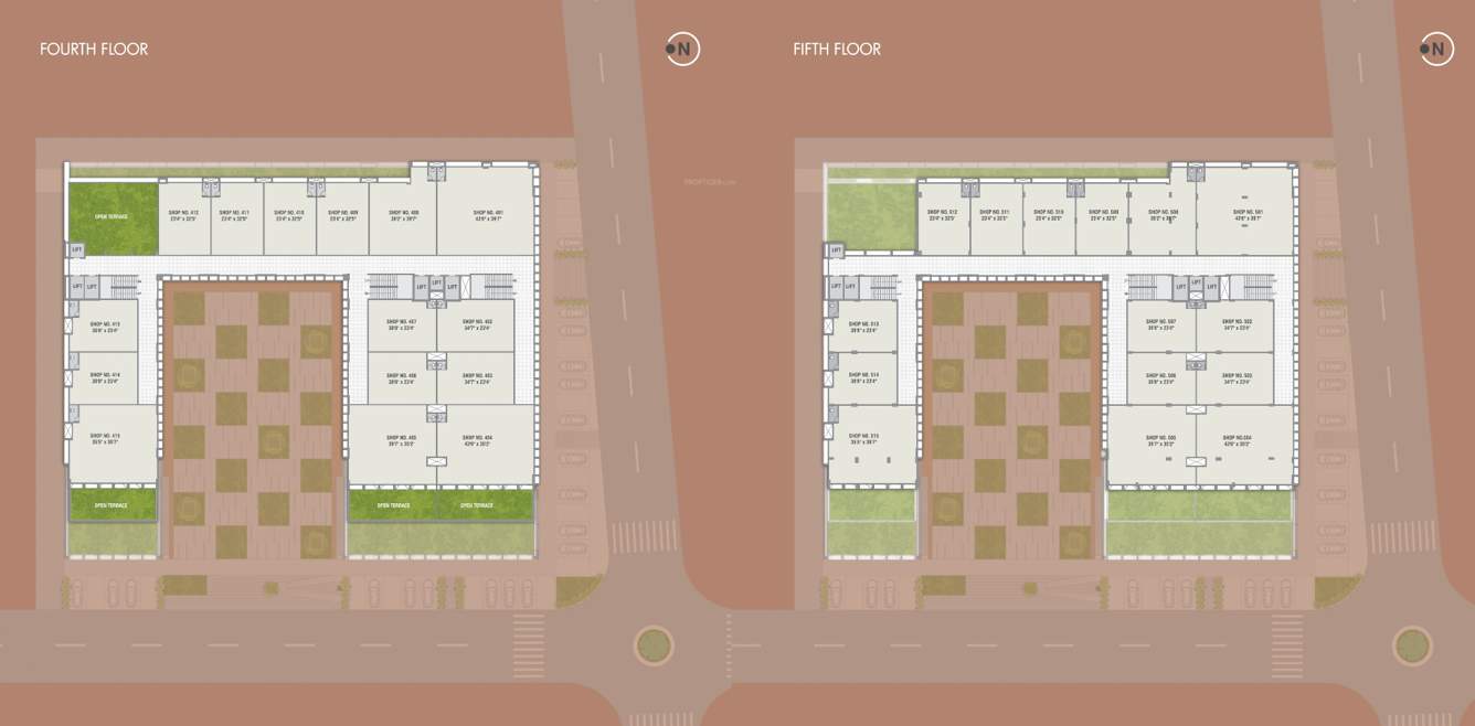  arena Shree Sarju Arena Cluster Plan from 4th to 5th Floor