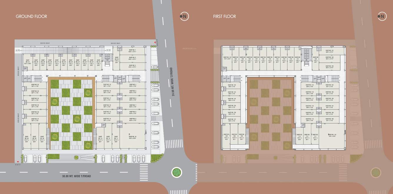  arena Shree Sarju Arena Cluster Plan from ground to 1st Floor