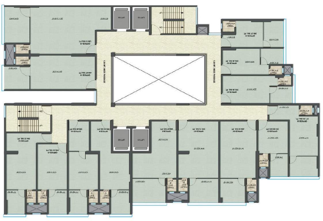 palladian 207 86 Central B Cluster Plan For 1st To 7th, 9th To 13th Floor
