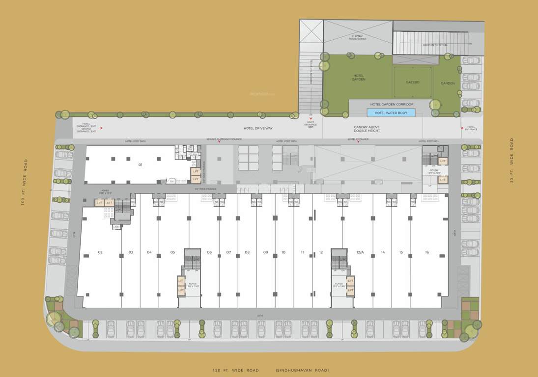  times square grand Times Square Grand Ground Floor Cluster Plan