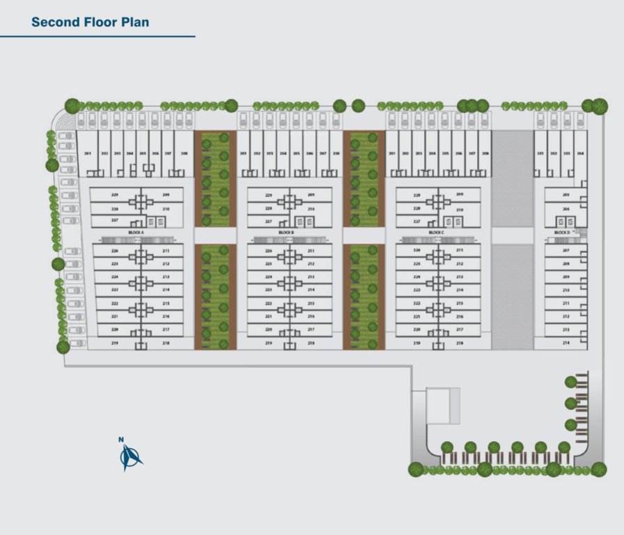  aarohi galleria Block A,B,C & D Cluster Plan for 2nd Floor