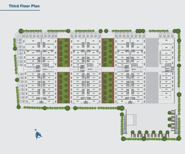  aarohi-galleria Block A,B,C & D Cluster Plan for 3rd Floor