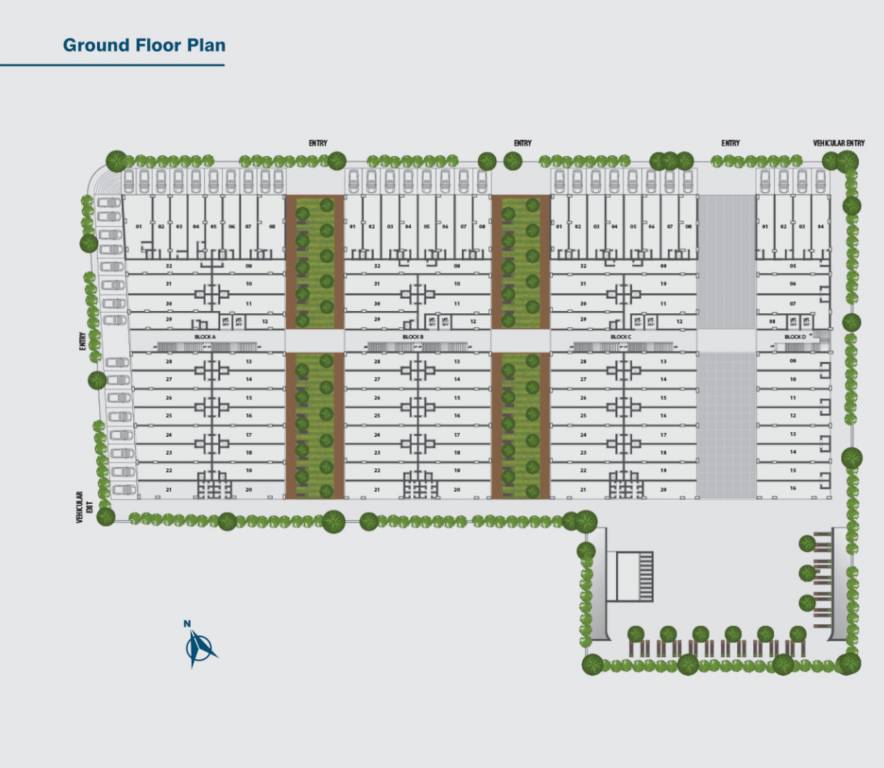  aarohi galleria Block A,B,C & D Ground Floor Cluster Plan