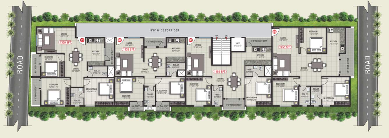  sri sai arcade Sri Sai Arcade Cluster Plan For Typical Floor Plan