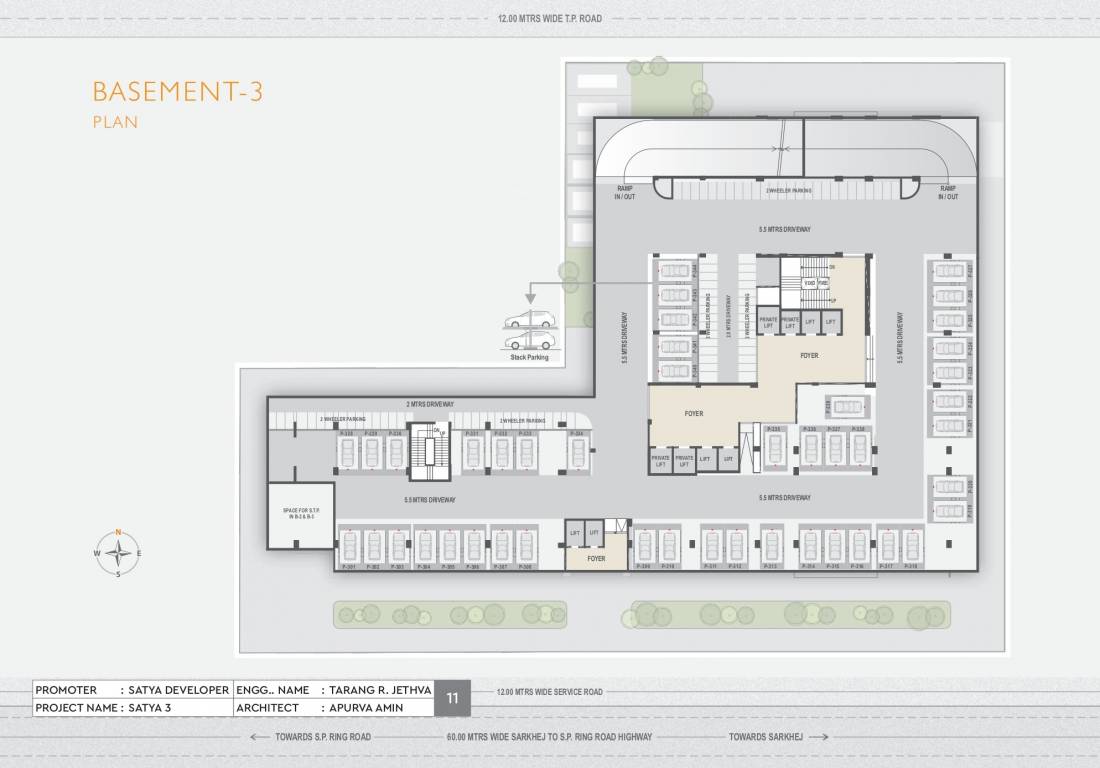  3 Satya 3 Basement 3 Cluster Plan