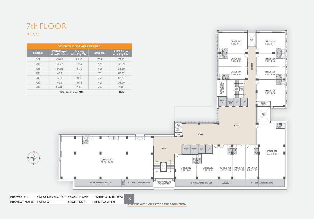  3 Satya 3 Cluster Plan for 7th Floor