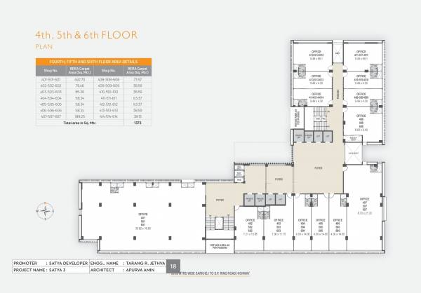  3 Satya 3 Cluster Plan from 4th to 6th Floor