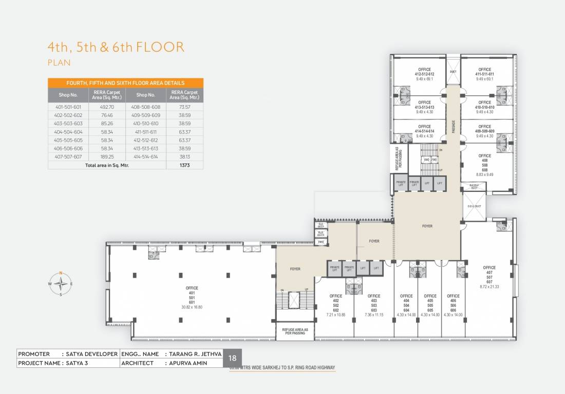  3 Satya 3 Cluster Plan from 4th to 6th Floor