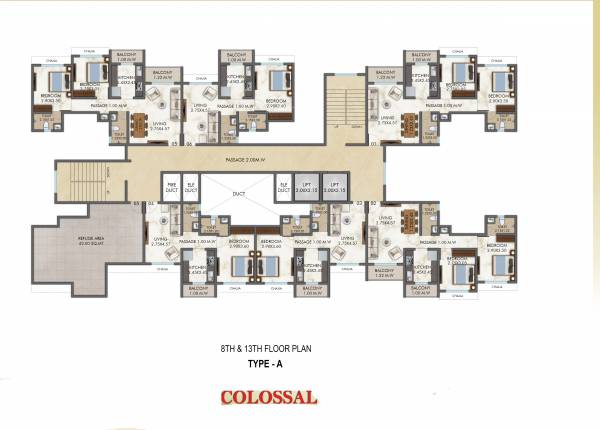  colossal Wing 1 Cluster Plan For 8th & 13th Floor
