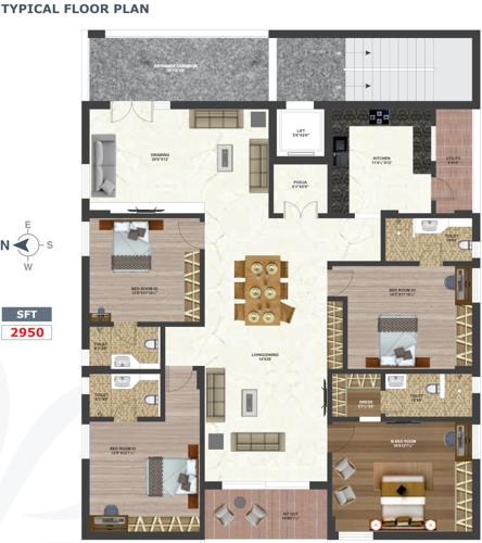  serenity BMR Serenity Cluster Plan from 1st to 5th Floor